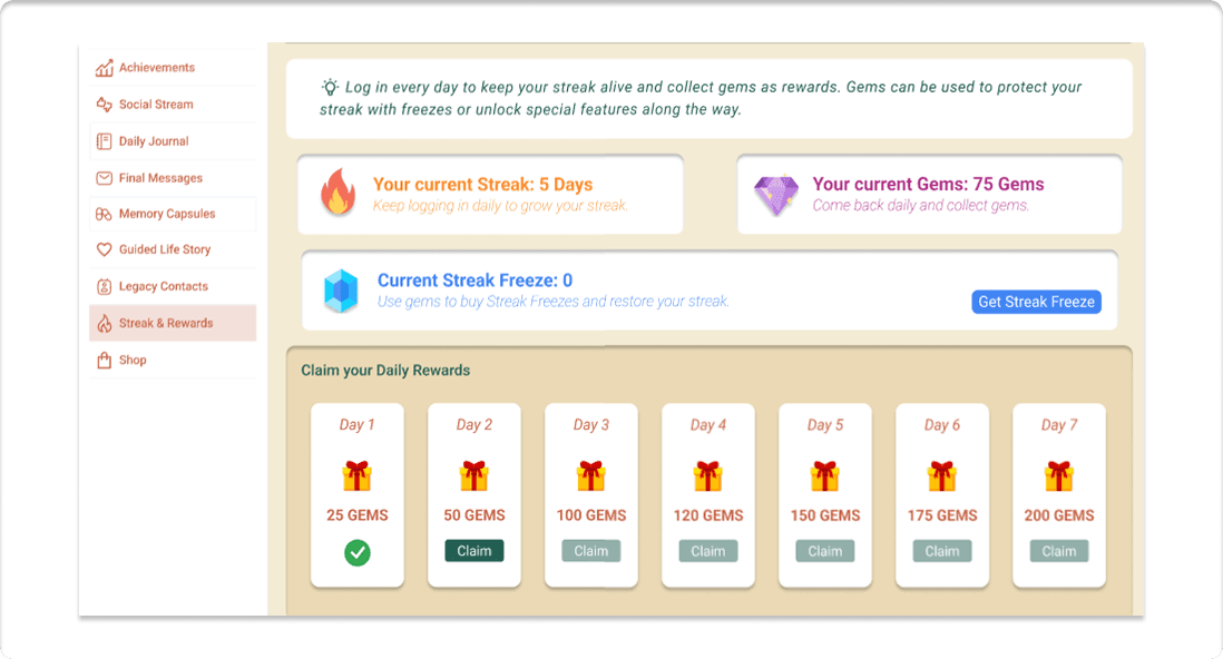 Streaks & Rewards Preview